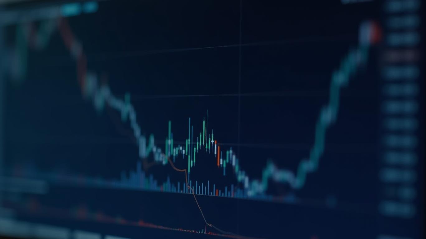Pathward Financial's 15min chart shows Bollinger Bands Narrowing, Bearish Marubozu.